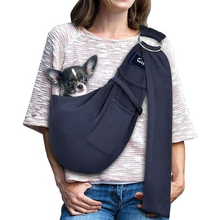 Hgudesign Dog and Sling Carrier - Hands Free Rrsible Pet Papoose Bag - Soft Pouch and Tote Design - Suitable for Puppy  Small Dogs s Outdoor (Classic Grey)