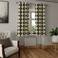 thumbnail image 2 of Ambesonne Fleur de Lis Grommet Curtain, Medieval Leaf Motif, 50"x84", Black White Dark Mustard, 2 of 5