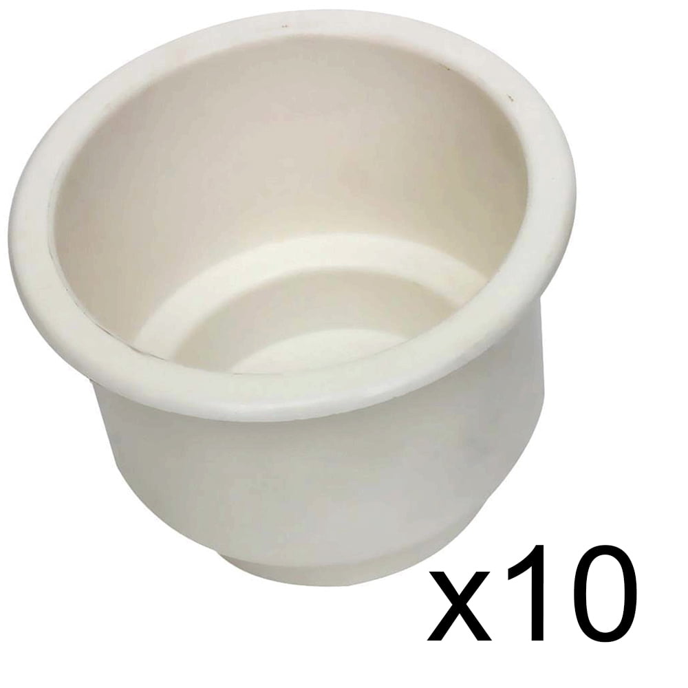 Ten (X10) New White, TwoTiered, Plastic CupHolders for Boats, Pontoons, Cars, RVs, and More