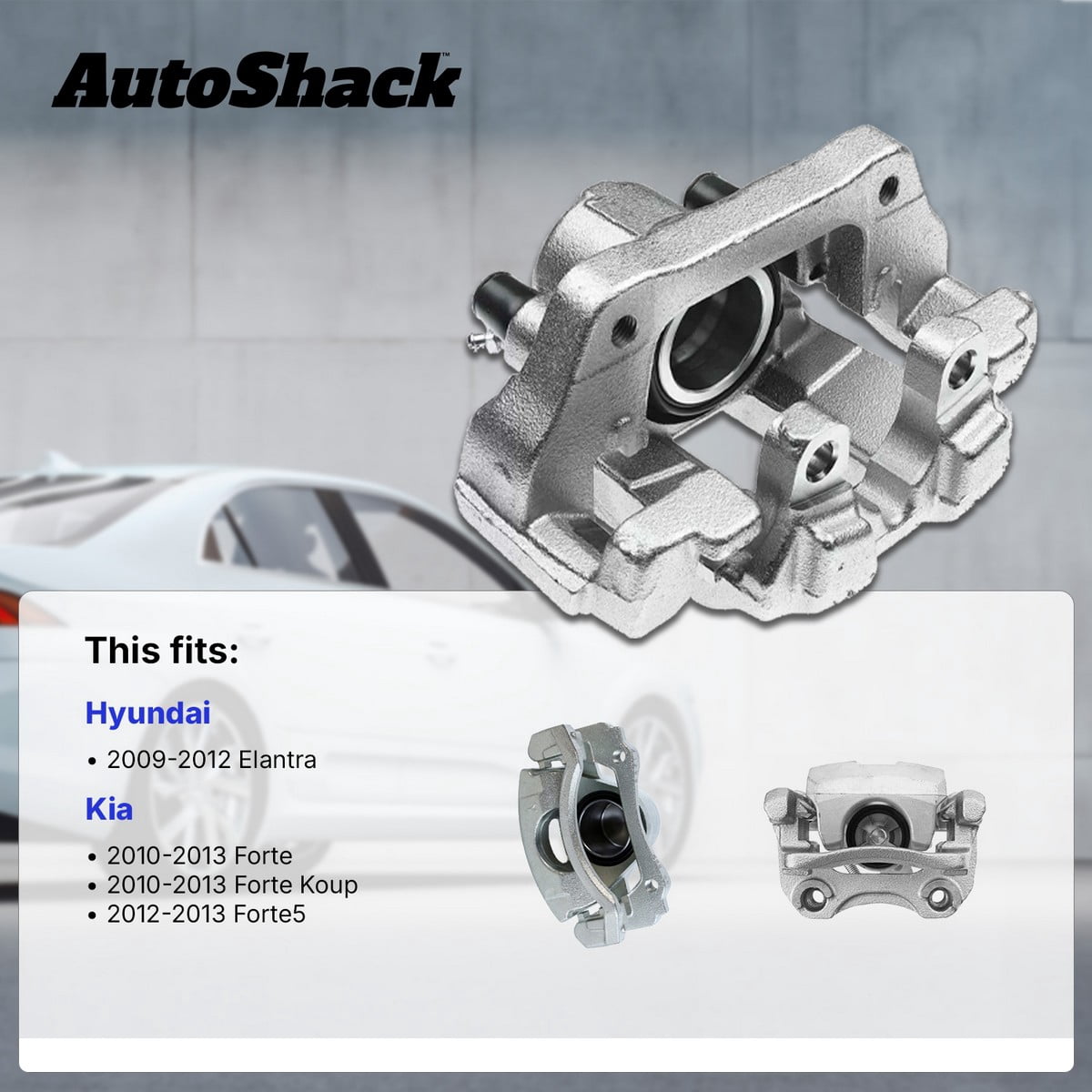 AutoShack Front Brake Caliper for Hyundai & Kia, Elantra 2009-2012 Forte 2010-2013 Forte Koup 2010-2013, FWD L4 2.0L, Left