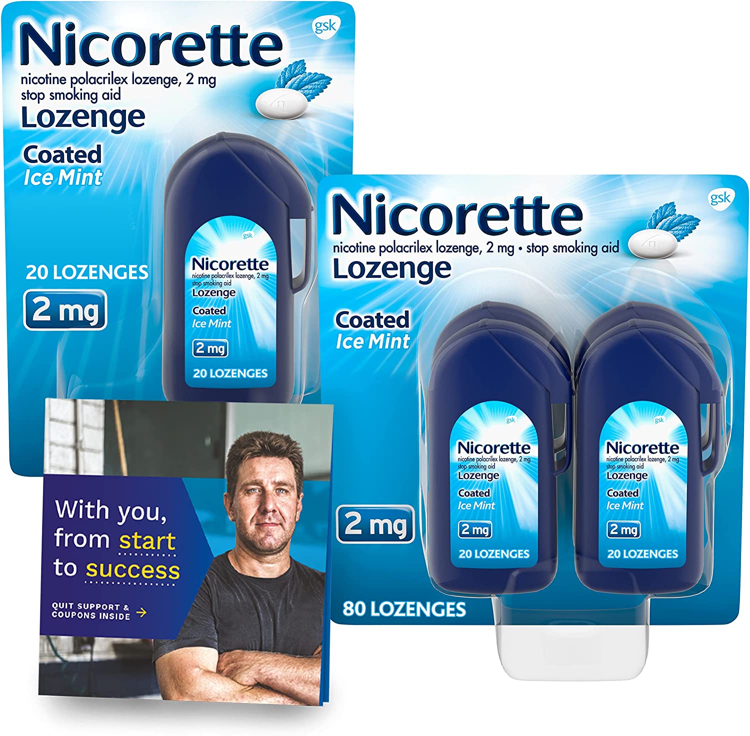 Nicorette 2mg Coated Nicotine Lozenges to Help Quit Smoking with