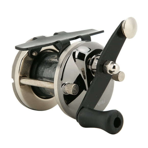 Moulinet de Pêche sur Glace, Roue de Pêche d'Hiver Bataille de Poissons Secouer vers l'Avant Petite Roue Plate Interchangeable pour Amateurs de Pêche Bleu,Noir,Vert,Doré