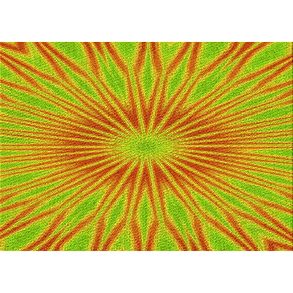 Ahgly Company Indoor Rectangle Patterned Neon Orange Area Rugs, 2' x 3'