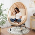 thumbnail image 5 of CHINNLUU Oversized Egg Chair with Thick Cushion Ergonomic Wicker Lounge Chair for Living Room, Balcony - 500lbs Capacity Indoor/Outdoor Rattan Patio Chair(Beige), 5 of 10