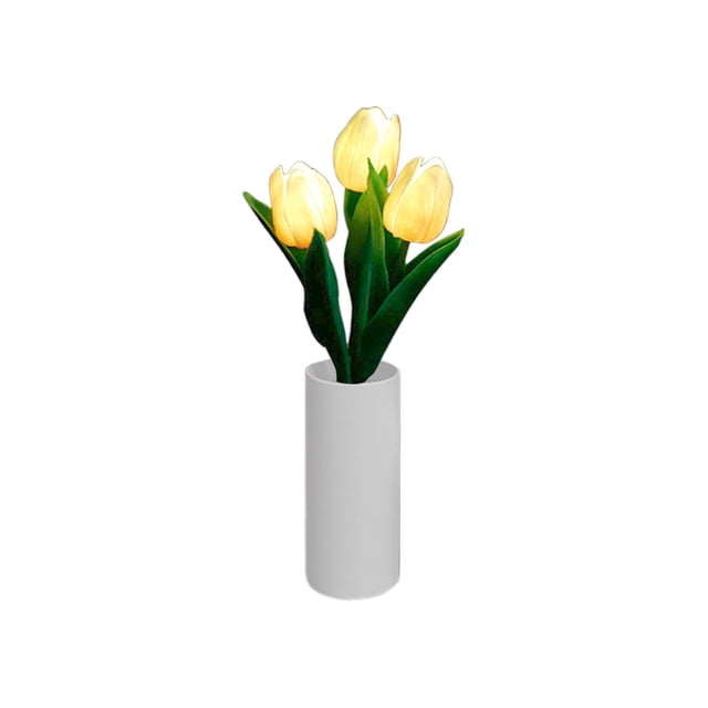 Sala de Estar Decoración Tulipán Lámpara, Lámpara de Mesa Llevó Simulación Tulipán Jarrón Nocturno, Decoración de la Lámpara de Mesa Decoración Del Escritorio de la Sala de Estar Decoración Del Hogar