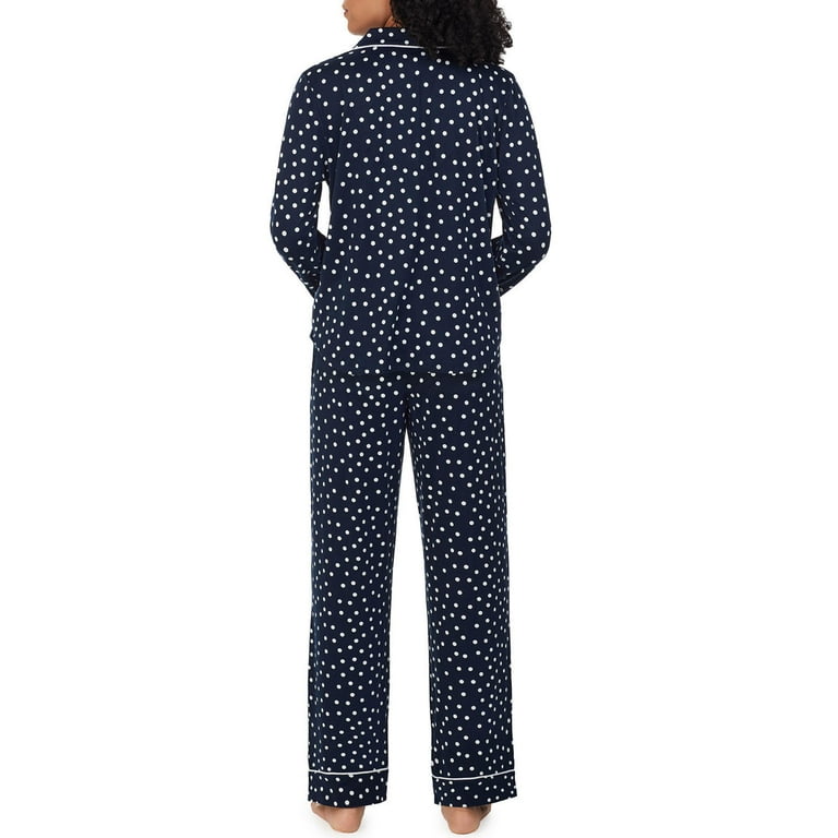 DKNY Women s Notch Collar 2 Piece Long Sleeve Pant Pajama Set