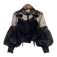 thumbnail image 4 of Women Lace Puff Long Sleeve Blouse Vintage Blouses Elegant Tops Shirts Femme, 4 of 10