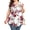 Red Flower White, variant on TARAINYA Women Plus Size Flutter Short Sleeve Henley Neck Top Loose Casual