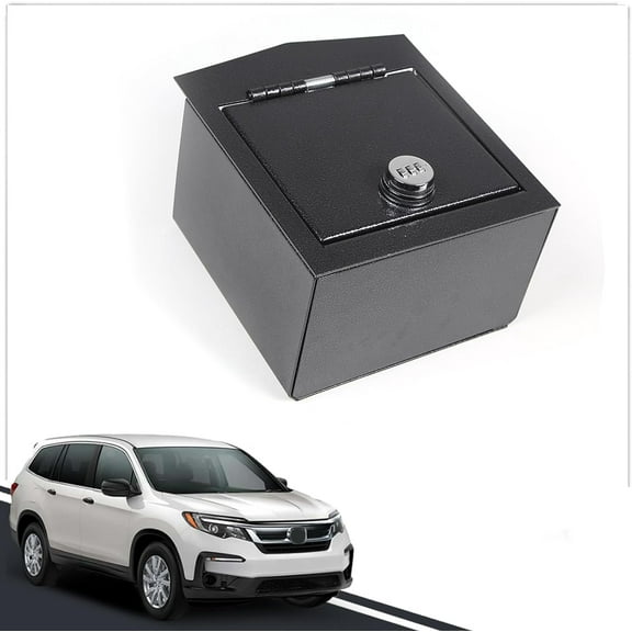 TINKI Center Console Safe Lockbox Compatible with Honda Pilot 2016 2017 2018 2019 2020 2021 2022,Black,1pcs