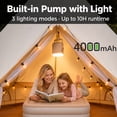 thumbnail image 2 of Patbrela 16'' Twin Air Mattress with Built-in Pump & 4000mAh Rechargeable Battery, Portable Inflatable Bed, Quick Inflate & Deflate, Puncture-Resistant Airbed for Camping, Travel & Overnight Guests, 2 of 9