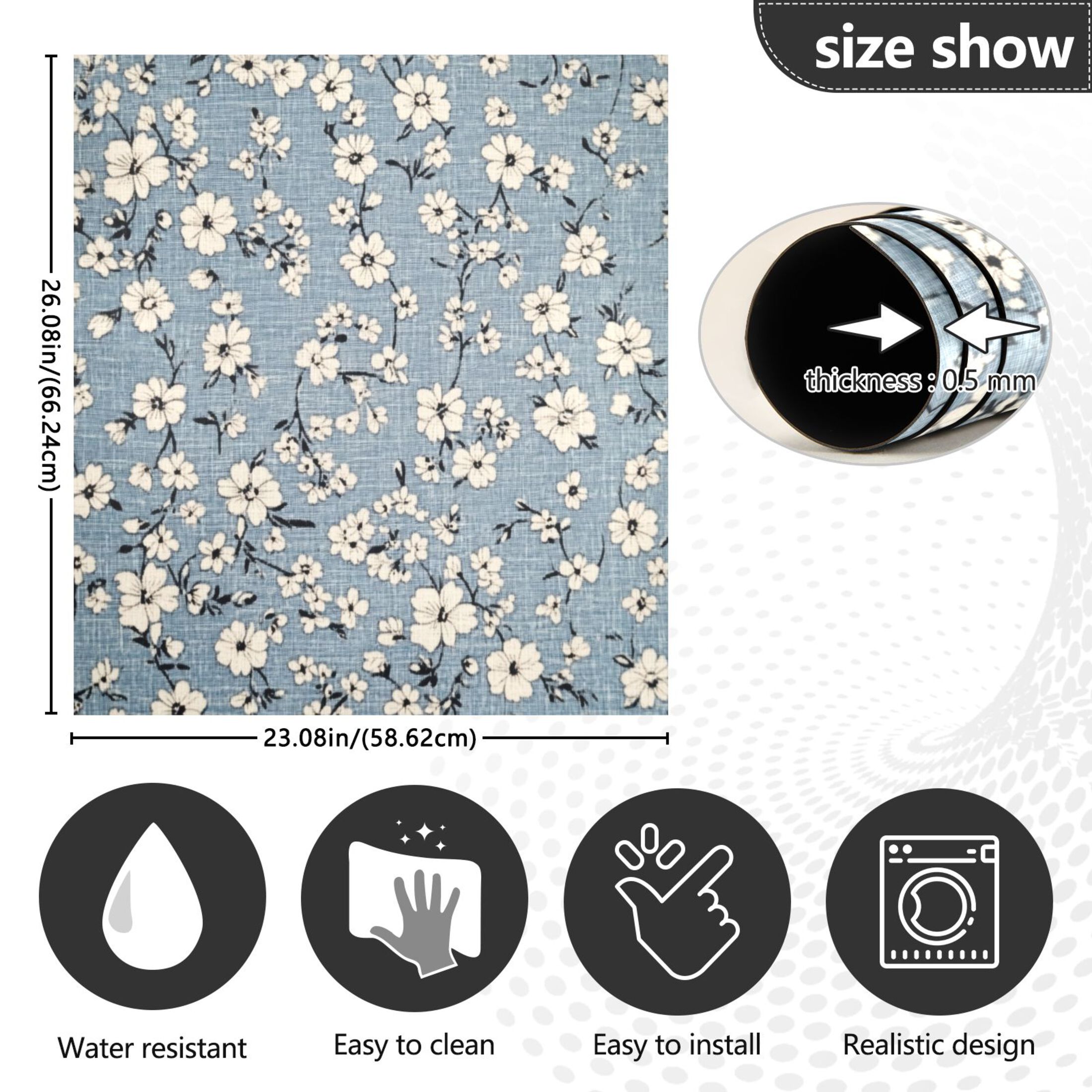 Dishwasher Magnetic Sticker 23x26 Inch Refrigerator Magnetic Sticker Washing Machine Magnetic Sticker Kitchen Panel Magnetic Sticker Home Decor Pretty Cloth Flowers