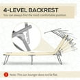 thumbnail image 4 of Outsunny Outdoor Lounge Chair with Sun Shade for Beach and Camping - Set of 1, Beige, 4 of 9