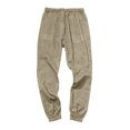 thumbnail image 5 of Harem Pants Men Drawstring Elastic Waist Taper Cotton Linen Pants Baggy Lightweight Casual Pants with Pocket, L, 5 of 5