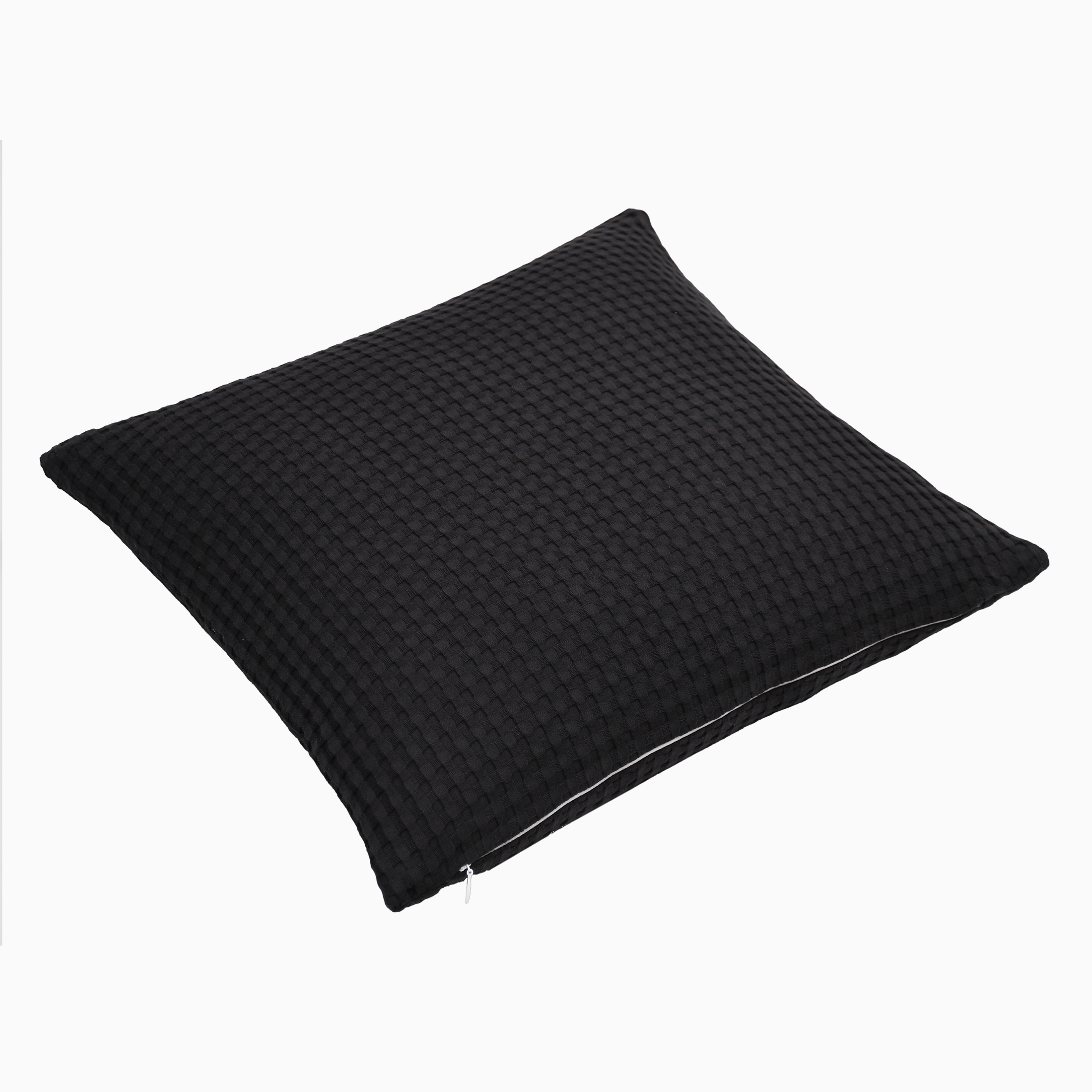 Mainstays Waffle Pillow Cover, 18" x 18", 2 pack, Rich Black