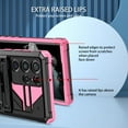 thumbnail image 6 of For Samsung Galaxy S22 Ultra Case with Belt Clip Holster, Heavy Duty Military Grade Drop Protective, 360° Rotating Kickstand Shockproof TPU Shell Durable Rugged Cover, Pink, 6 of 15