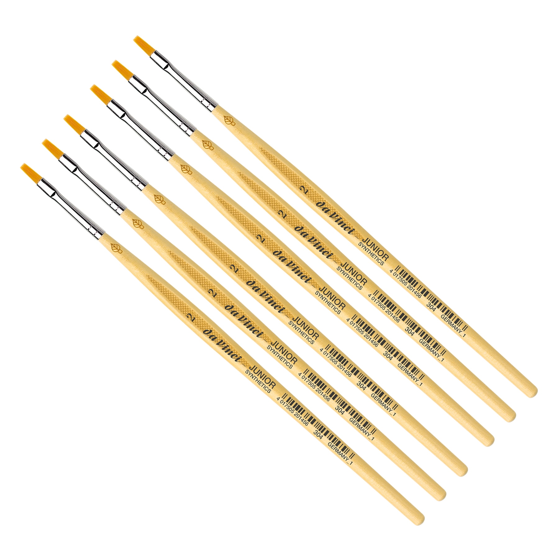 da Vinci JUNIOR Synthetics Student Brush, Synthetic, Tempera, Round, Series 304, Size 2, Pack of 6