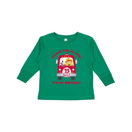 

Inktastic Fire Truck 5th Birthday Boy Gift Toddler Boy Girl Long Sleeve T-Shirt