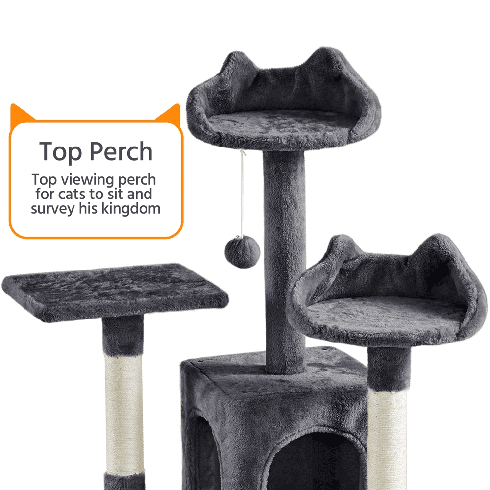 Alden Design 72″ H Multi-Level Large Cat Tree with 2 Cozy Perches