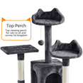 thumbnail image 5 of Alden Design 72″ H Multi-Level Large Cat Tree with 2 Cozy Perches for Medium Cats, Dark Gray, 5 of 9