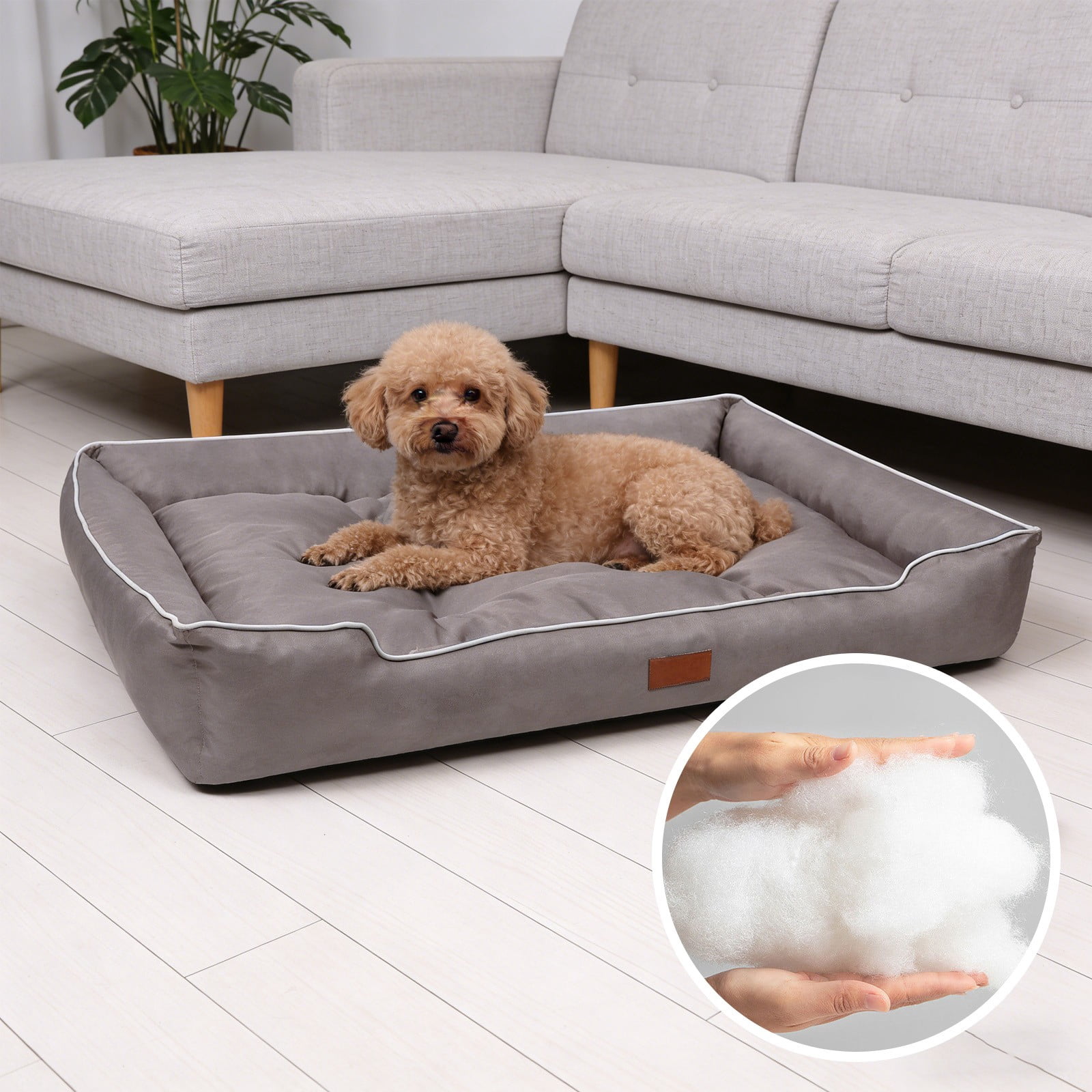 FeiFu Waterproof Non-Slip Rectangle Dog Bed Soft Flannel Pet Mat for Small Dogs Cats Under 55 LBS Durable Comfortable Rest Pad Indoor Outdoor