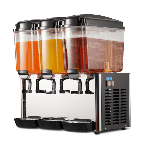 Commercial Beverage Dispenser, 14.25 Gallon 3 Tanks Drink Dispenser for Cold Drink Restaurant Hote