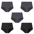 thumbnail image 4 of ZHENHONG High Waist Panties for Women Pure Cotton Underwear Pure Cotton Plus Size Underwear High Waist Underwear 5PC Underwear, 4 of 9