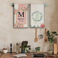 thumbnail image 5 of Spring Pink Flowers Personalized Wreath Kitchen Towels | Custom Tea Towel | Family Name Dish Towel | Kitchen Decor | Hand Towel | Housewarming Gift Monogram Dishcloth, 5 of 6