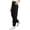 Black, variant on Womens High Waist Casual Cargo Pants Elastic Waist Straight Slim Leg Outdoor Hiking Pants with Pockets