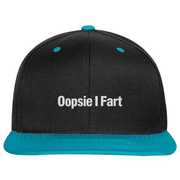 Embroidered Oopsie I Fart, Funny Saying-EM-0051-Black-Teal