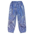 thumbnail image 5 of Kvysinly Kids Boys and Girls Elastic Waistband Harem Pants Shiny Metallic Jazz Hip Hop Street Dance Blue 120, 5 of 6