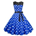 thumbnail image 2 of YWDJ Vintage Cocktail Dresses for Women Fashion Lace A Line Flare Vintage Dress Prom Swing Sleeveless Printing Party Dress Spring Summer Dresses for Women 2023BlueXXL, 2 of 9