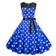 thumbnail image 2 of Vestidos para mujer Vestidos casuales Moda Encaje A Line Flare Vestido vintage Prom Swing Sin mangas Vestido de fiesta estampado Odeerbi  ODB-5, 2 of 9