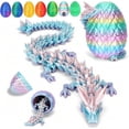 thumbnail image 6 of 12" 3D Printed Crystal Dragon with Dragon Egg - Articulated Jointed Dragon Sculpture - Large Mythical Creature Figurine, Fantasy Room Decor, Stress Relief Toys, 6 of 11