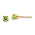 thumbnail image 1 of Boucles d'Oreilles en Or Jaune 14K 4mm Août/péridot, 1 of 2