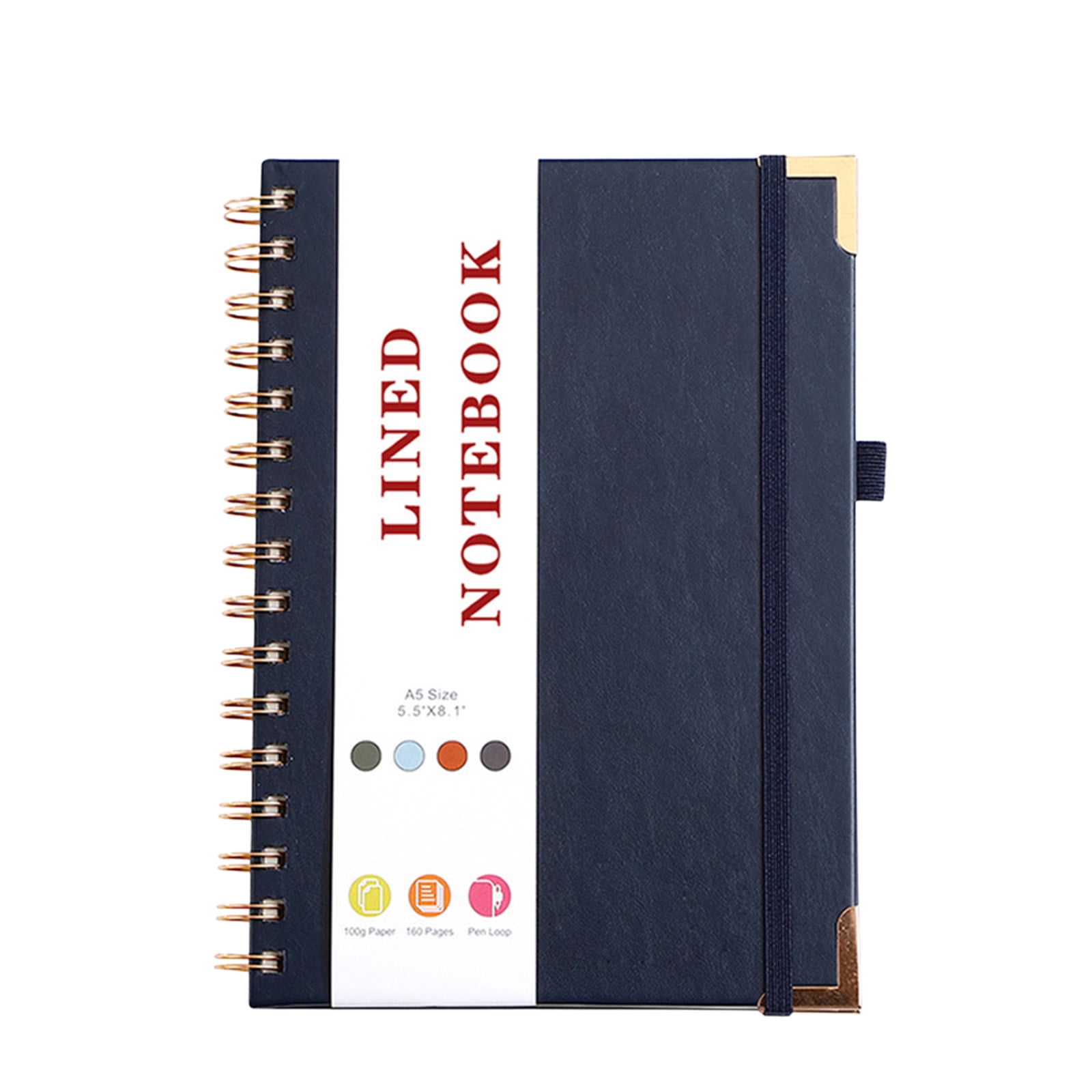 Lwlmwt Leather-bound Spiral Notebook A5 Ring-Bound JournaL Notebook Hardcover Thick Pages Unisex Notebook Ideal for Study and Work