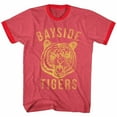 thumbnail image 1 of Saved By The Bell Comédie des Années 80 Sitcom Bayside Tigers T-Shirt à Col Contrastant pour Adulte, 1 of 2