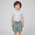 thumbnail image 2 of Ben Sherman Clothes Boys’ 2-Piece Tech Polo Short Outfit Set – Includes Short Sleeve Polo Shirt & Shorts, Comfortable Everyday Clothing for Baby, Toddler, Little & Big Boys Gray/ Green M10/12, 2 of 4