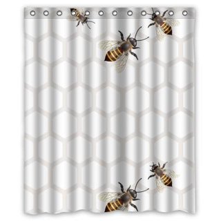 Bee Bath Mat, Eco-Friendly Beekeeping Theme Honeycomb Cells and