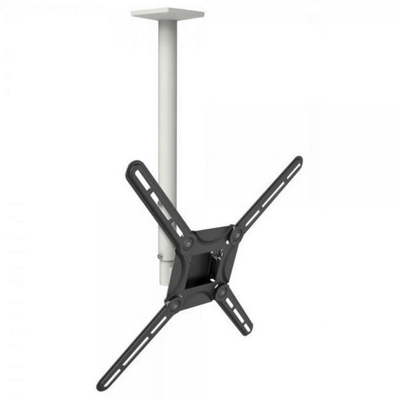 Barkan 29in- 65in Telescopic Swivel & Tilt Flat / Curved TV Ceiling Mount Up to 88 lbs White & Black Patented Lifetime Warranty