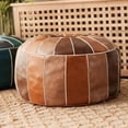thumbnail image 6 of PU Leather Pouf Cover Hassock Storage Ottoman Cushion Foot Rest Cover Bohemian Home Room Bedroom Round, 6 of 10