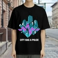 thumbnail image 3 of Black T Shirts for Men, City Has A Pulse, Neon Heart City Print 1 Mens Graphic Tees, 24013777,S, 3 of 8
