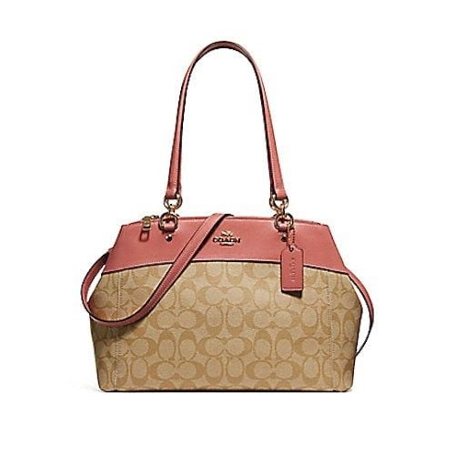 NEW COACH (F25396) SIGNATURE BROOKE MEDIUM CARRYALL VINTAGE PINK