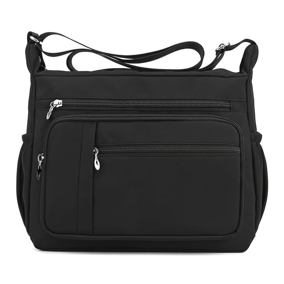 Women Shoulder Handbag Roomy Multiple Pockets Bag Ladies Crossbody Purse Fashion Tote Top Handle Satchel Black-l