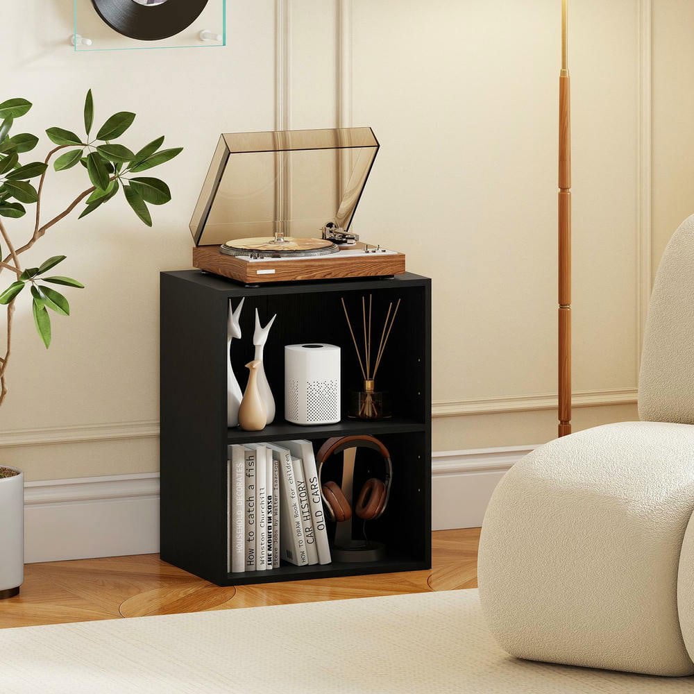 Resenkos 2-Cube Adjustable Bookcase, 5-Position Shelf, Floor Standing, Black
