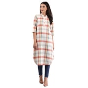 Shirt Collar Kurta - Egret-Small