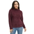 thumbnail image 1 of Calvin Klein Womens Funnel Neck Pullover Sweater, darkpurple, XL, 1 of 1