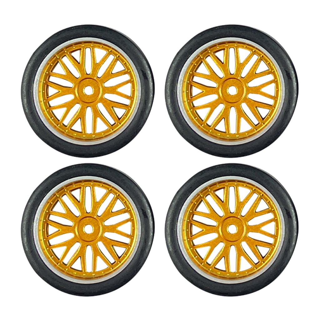 RC Tires 4 Pieces 32mm Wheels Durable Plastics Materials for Remote Control AE86 Drift Car