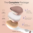 thumbnail image 3 of Perry Ellis 3-in-1 Beauty Brush with Silicone Face Cleanser, Makeup Applicator, and Metallic Eye-Massaging Plate, IPX6 Water-Resistant Electric Skincare Accessory with 3 Vibrating Modes and Stand, 3 of 9