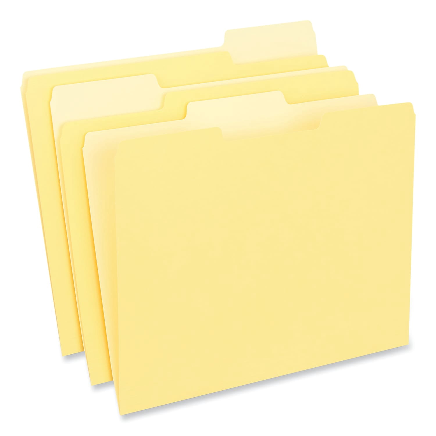 Universal UNV12304 1/3-Cut Assorted Tab Interior File Folders - Letter Size, Yellow (100/Box)