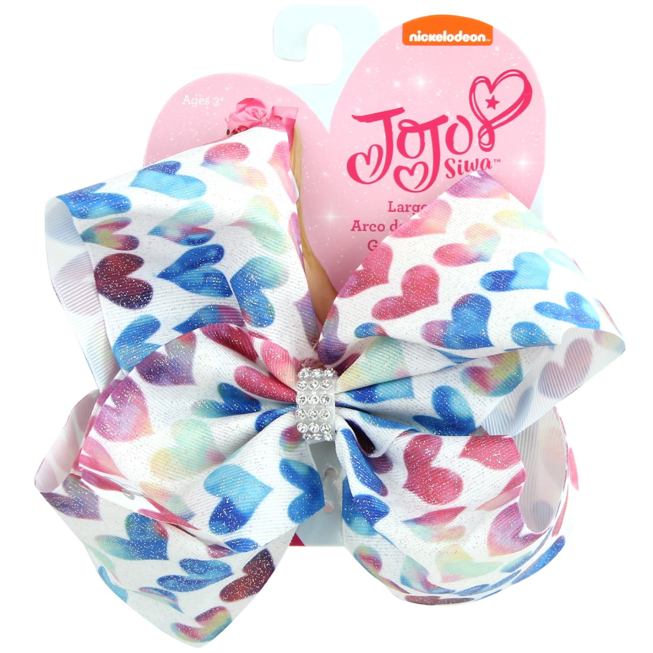 JoJo Siwa - JoJo Siwa Hair Bow, Colorful Pink Blue Hearts - Walmart.com
